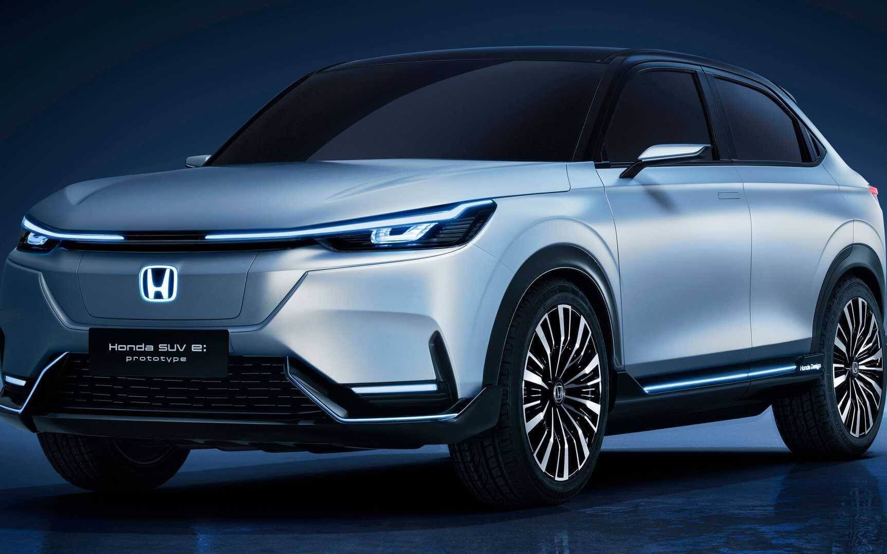 concept sketch of the upcoming 2024 Honda Prologue seen from the side and front