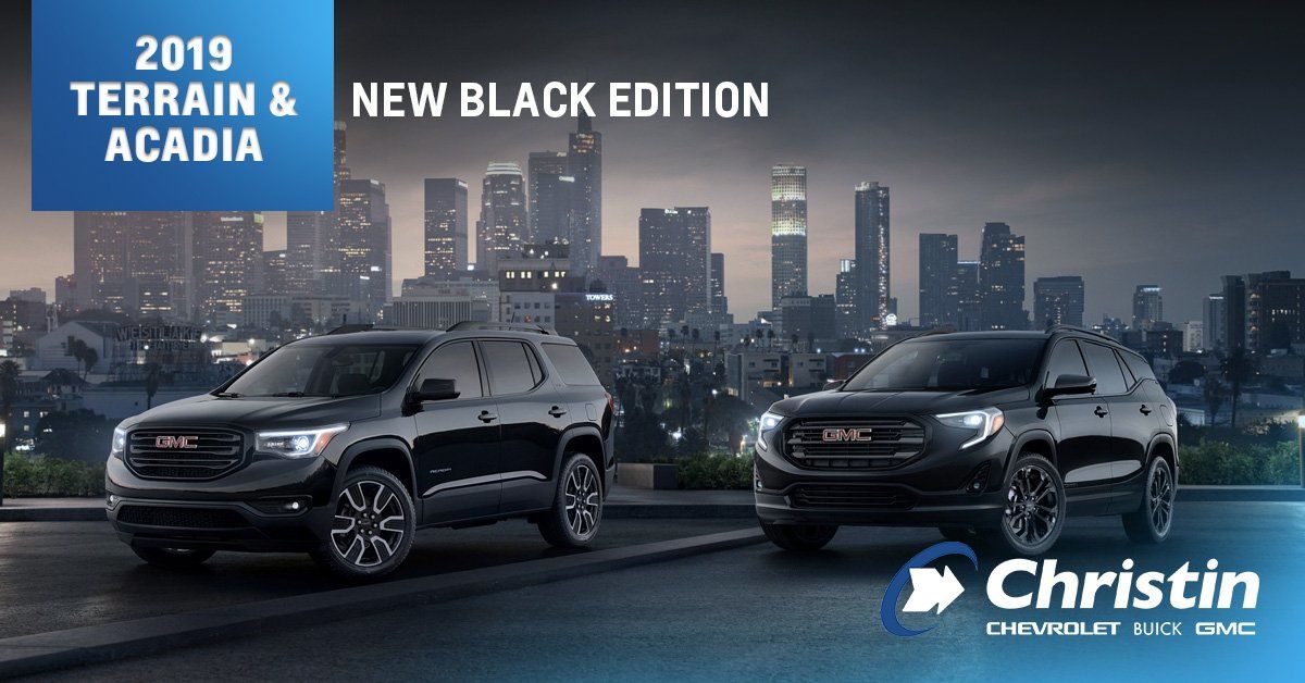Image of the 2019 terrain & acadia edition, the new black edition