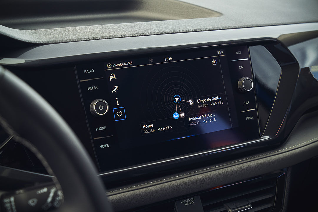 close up view of the digital screen inside of the 2022 Volkswagen Taos