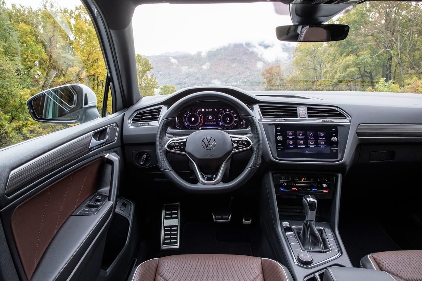 view of the steering wheel and dashboard inside of the 2022 Volkswagen Tiguan