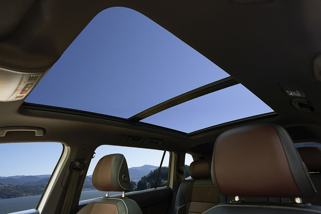 view of the panoramic roof inside of the 2022 Volkswagen Tiguan R-Line