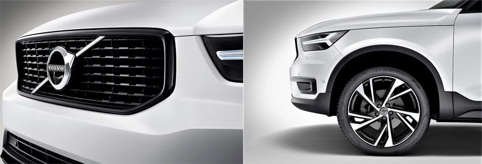 The 2019 Volvo XC40 - close up of front