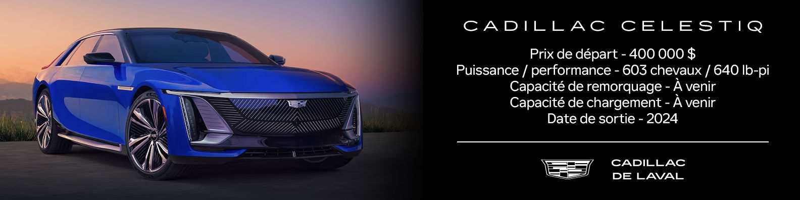 bannière infographique - Cadillac Celestiq 2024