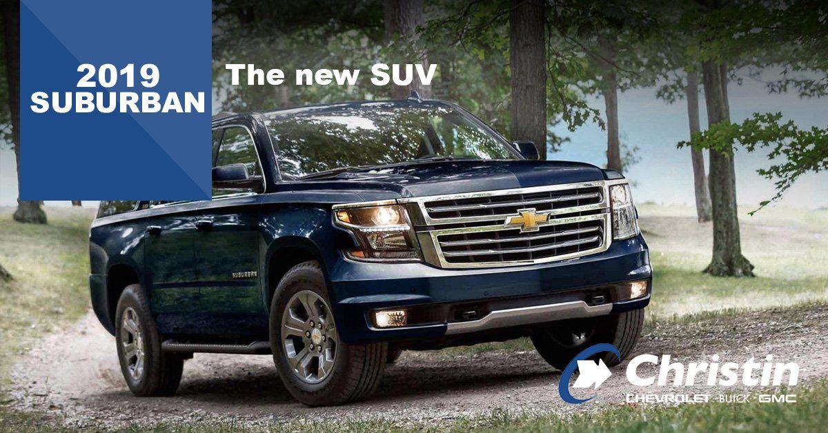 Image of the new SUV 2019 Suburban rolling on a stony road