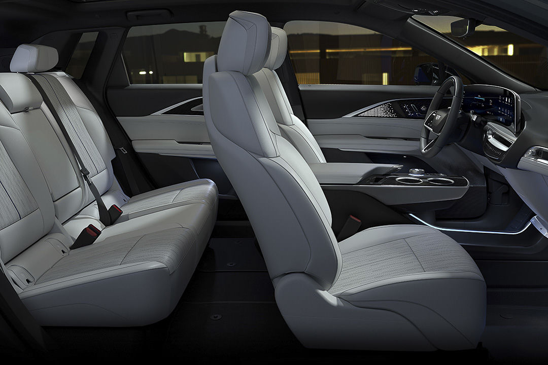view as a whole of the space available inside of the 2023 Cadillac Lyriq