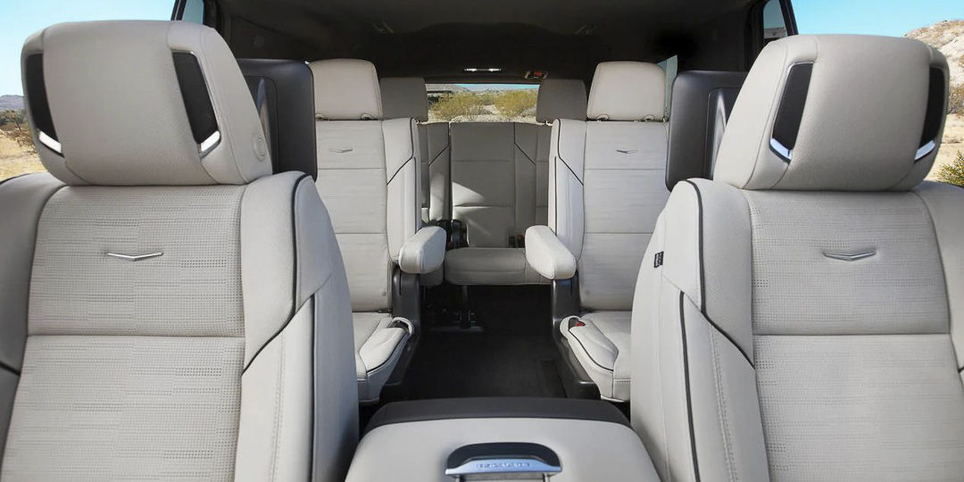 view of the three rows of seats inside of the 2022 Cadillac Escalade