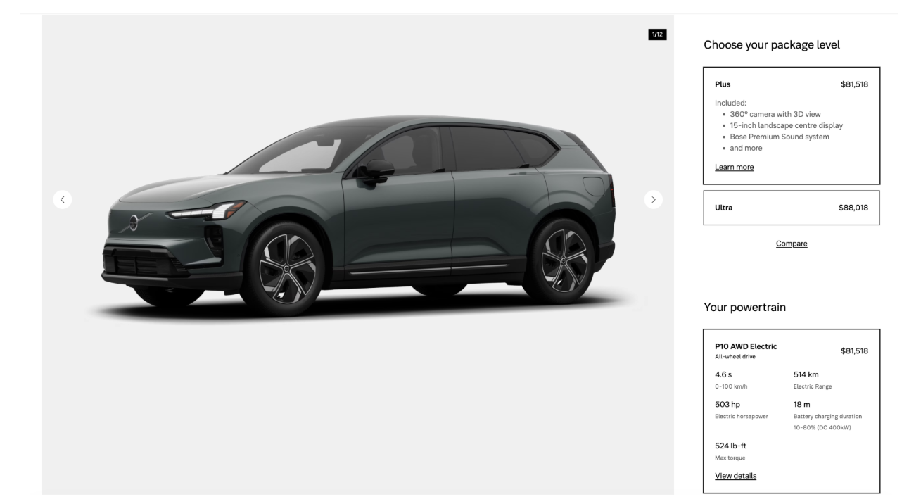 Volvo EX60 Configurator