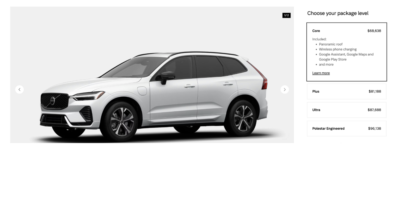 Volvo XC60 T8 Configurator
