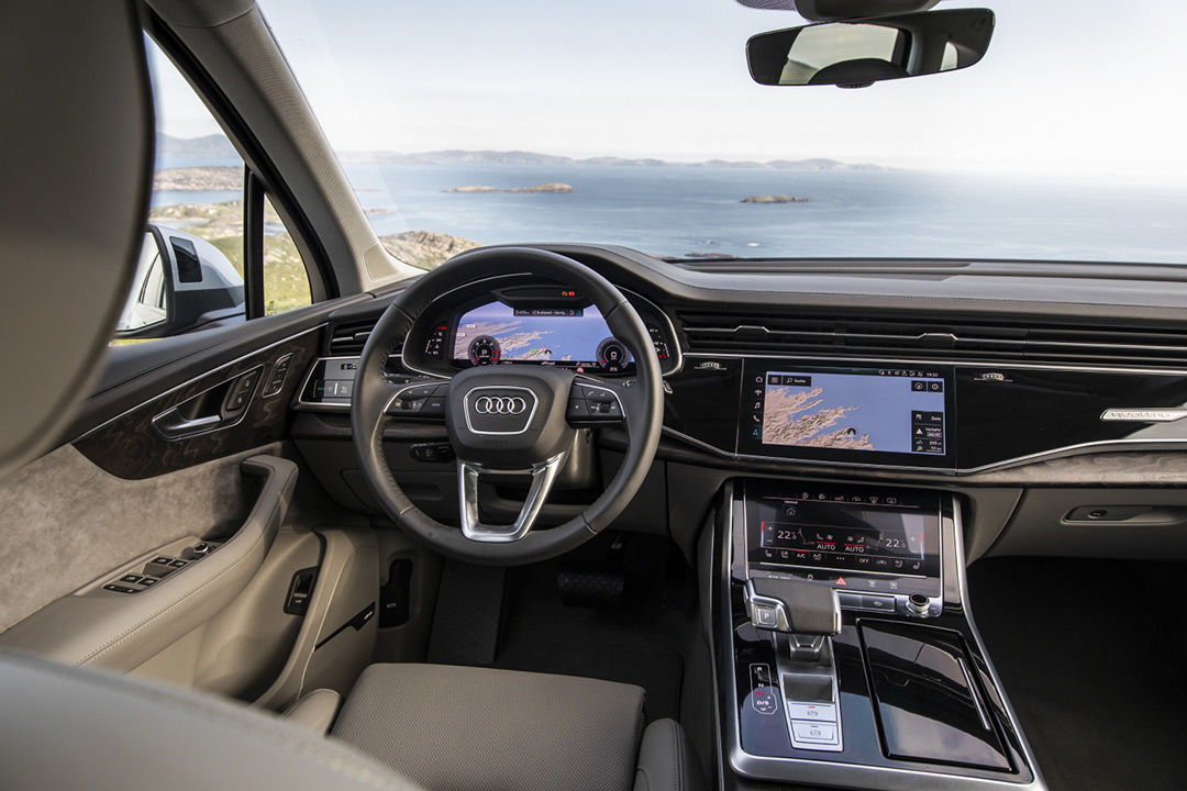 vue de l'habitacle de la Audi Q7 2020