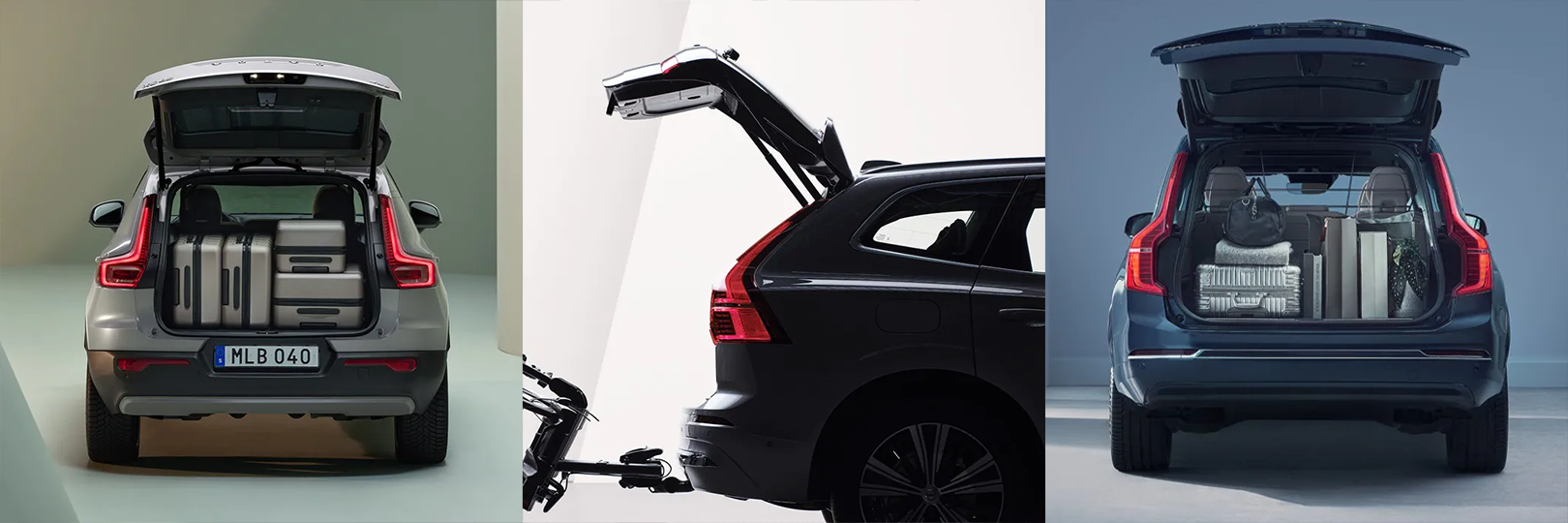 rear view of capacity trunk and side towing of the 2022 volvo suv lineup trio