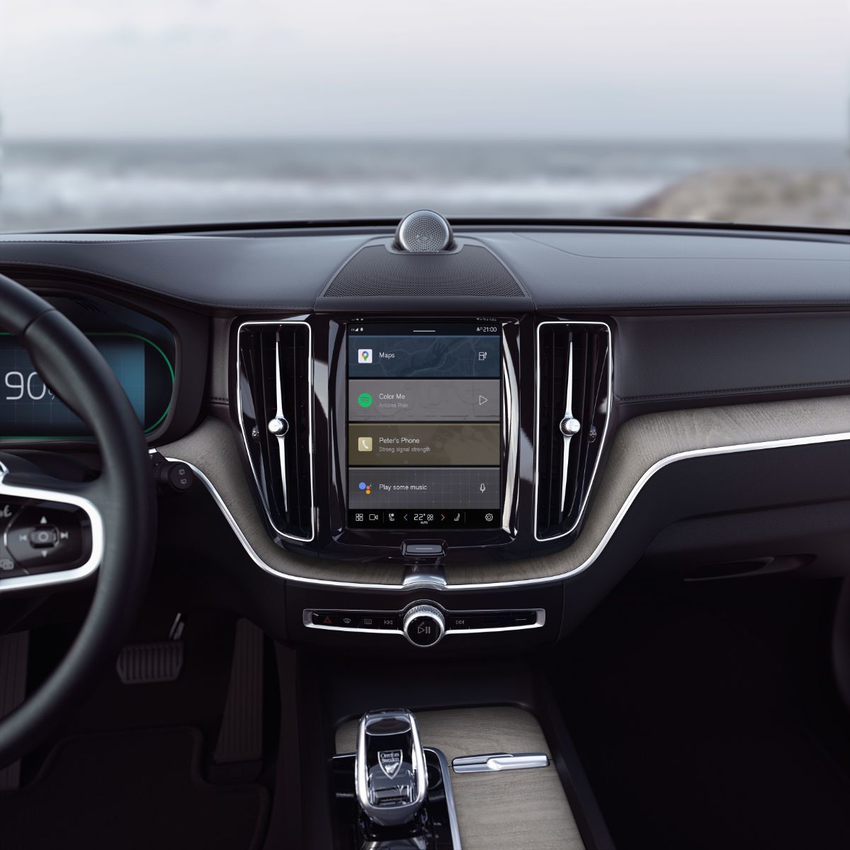 dashboard view, interactive screen, Volvo XC60 Recharge, modern technology, vue du tableau de bord, écran interactif, Volvo XC60 Recharge, technologie moderne,