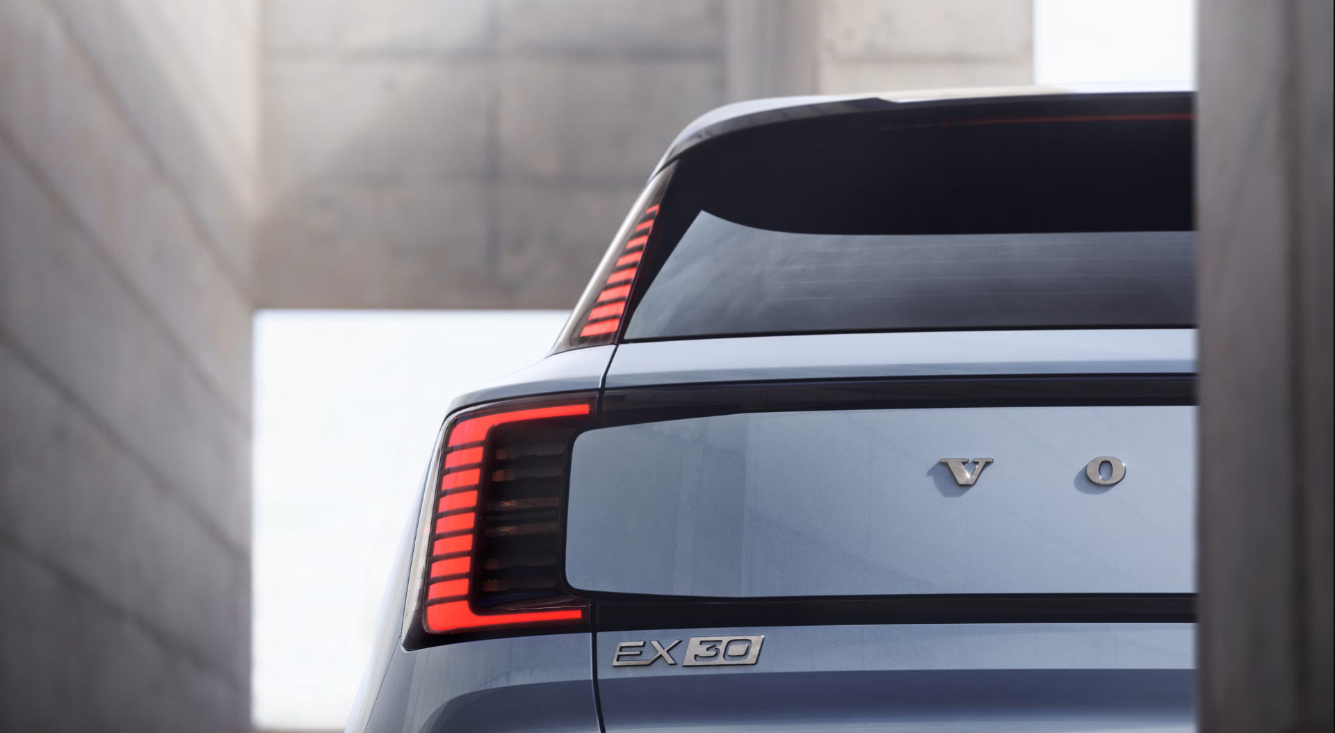 Image showing the rear lights of the 2026 Volvo EX30.