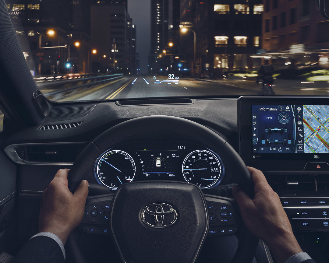 view of the head-up display of the 2022 Toyota Venza