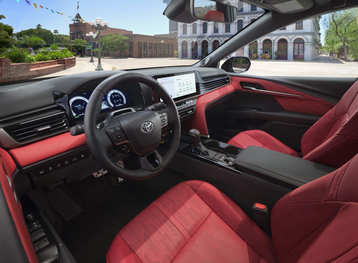 2025 Camry Hybrid red interior