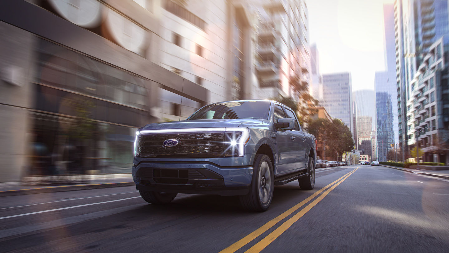 2024 Ford F-150 Lightning - Driving down a road - The Humberview Group