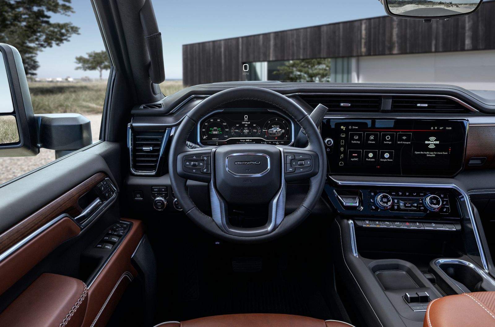 2025 GMC Sierra 2500 HD - interior view of the 2025 GMC Sierra 2500 HD dashboard and steering wheel - City GM - GMC car dealership in Toronto, Ontario