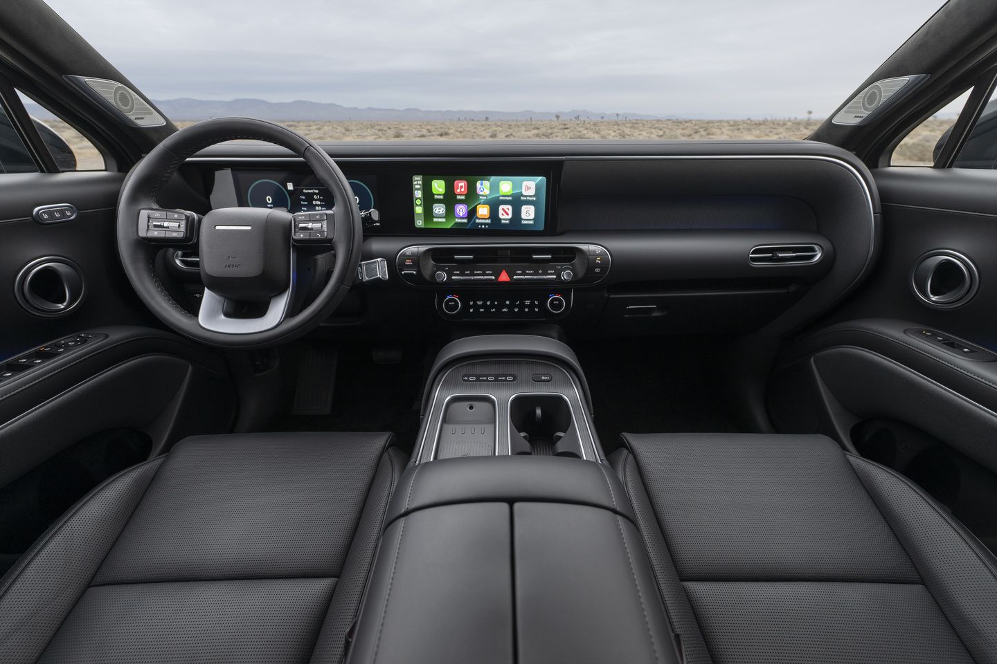 2026 Hyundai Palisade - interior view of the 2026 Hyundai Palisade Hybrid Calligraphy's front cabin and dashboard - Woodstock Hyundai - Hyundai car dealership in Woodstock, ON
