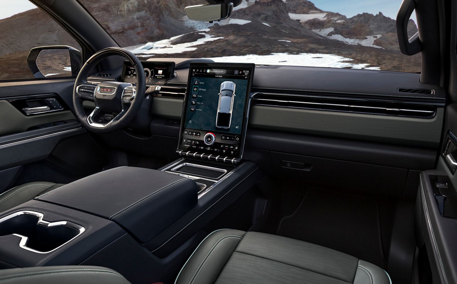2026 GMC Sierra EV - interior view of the 2026 GMC Sierra EV's dashboard and infotainment screen - Humberview Chevrolet - GMC car dealership in Toronto, Ontario