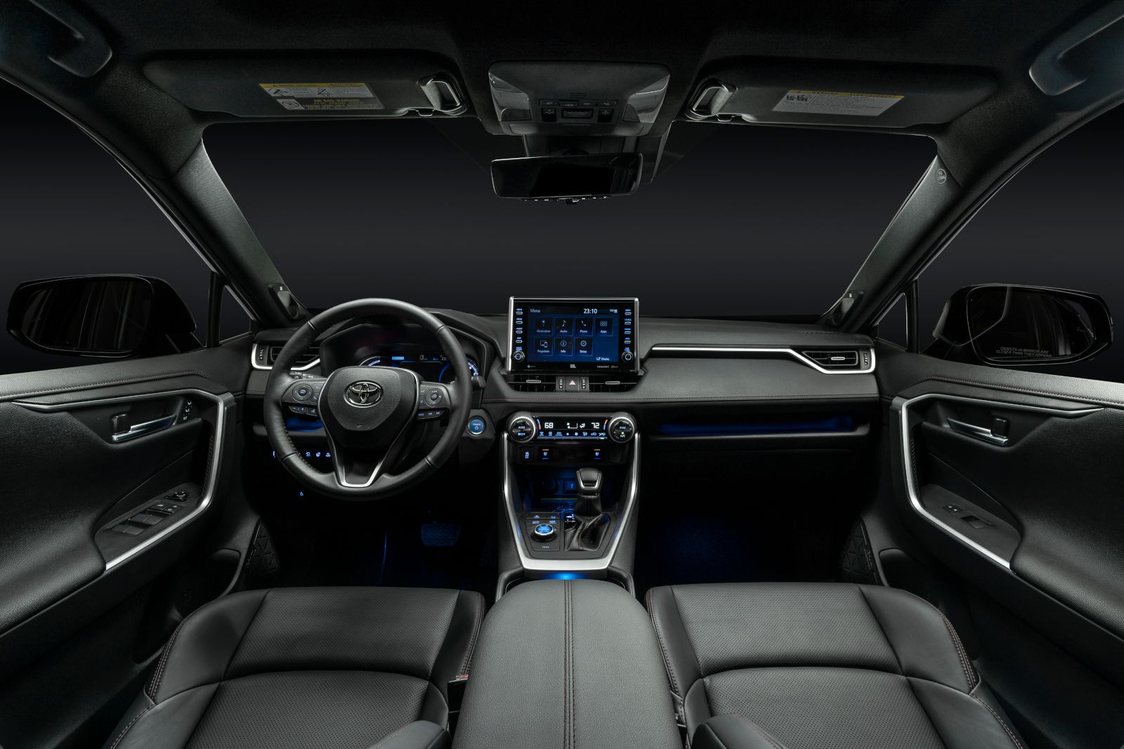 2025 Toyota RAV4 Prime - interior view of the 2025 Toyota RAV4 Prime's dashboard and front seats - Orangeville Toyota - Toyota car dealership in Orangeville, ON