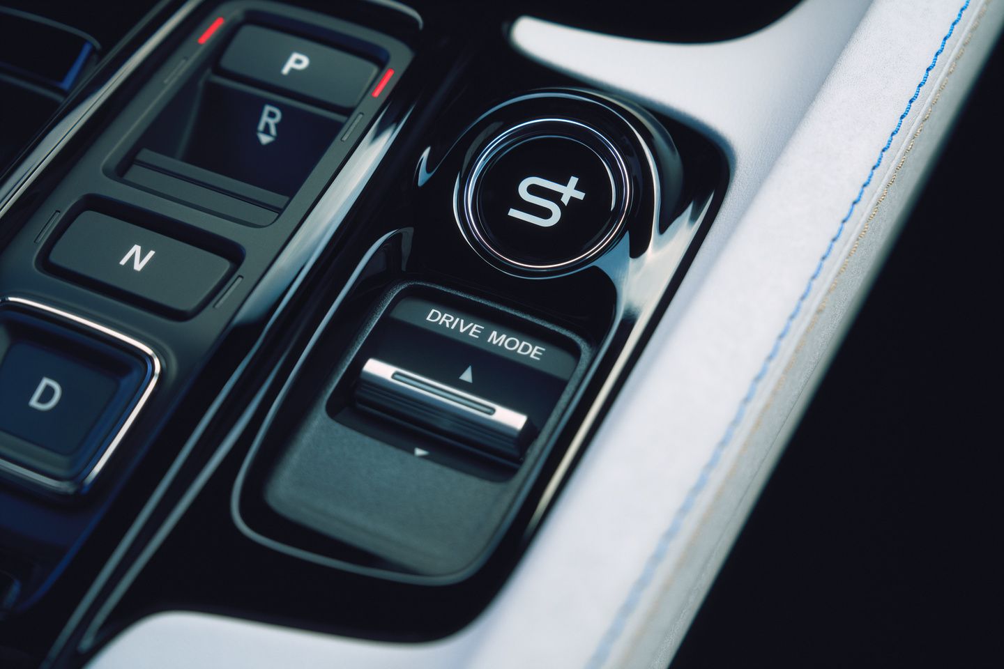 2026 Honda Prelude - Close-up of the center console showing the push-button gear selector and Drive Mode switch. - Orangeville Honda - New car dealership in Orangeville, Ontario