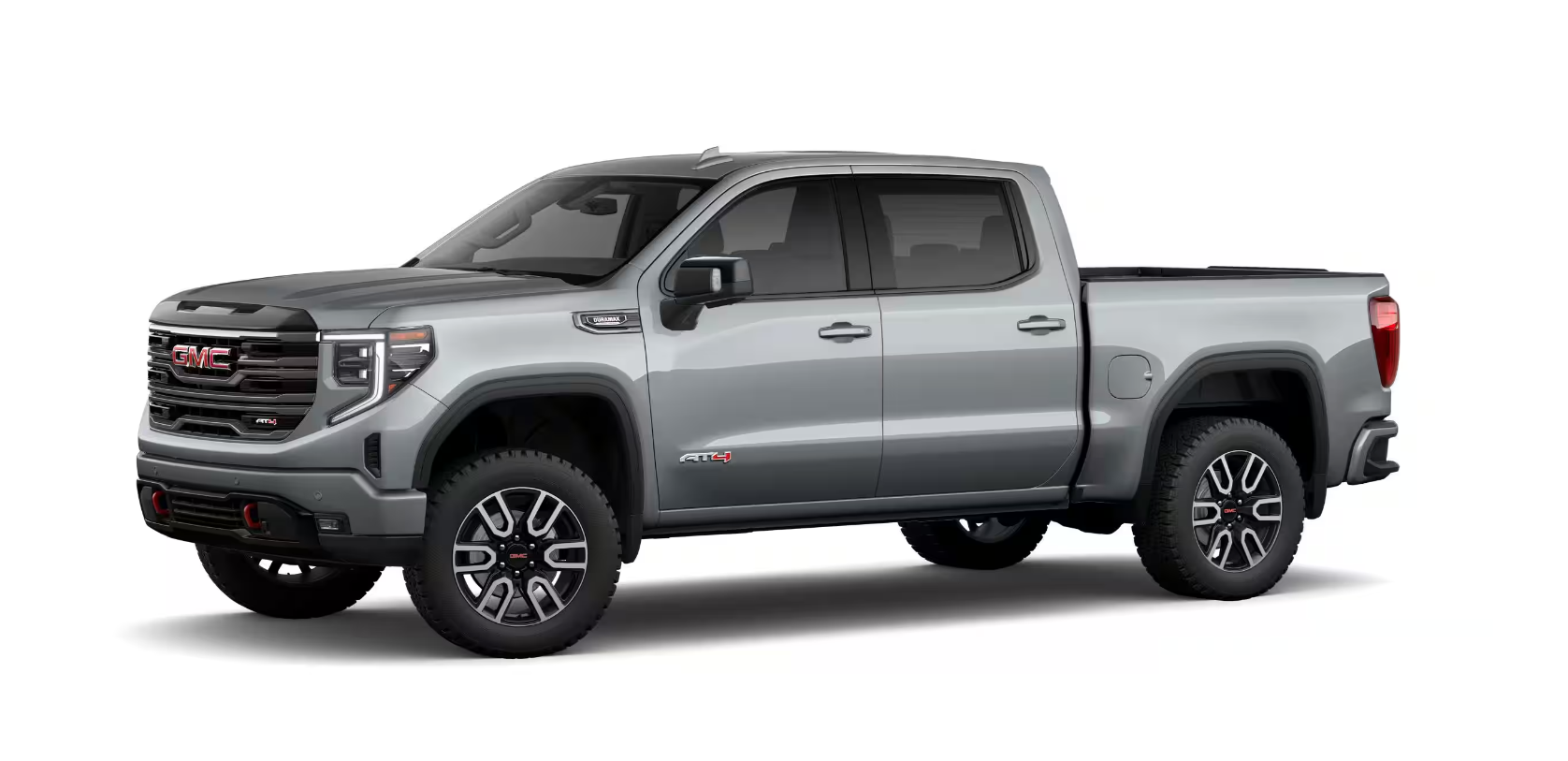 2026 GMC Sierra 1500 AT4 - A silver 2026 GMC Sierra 1500 AT4, shown from the front three-quarter angle - City Chevrolet Buick GMC - New car dealership in Toronto, Ontario
