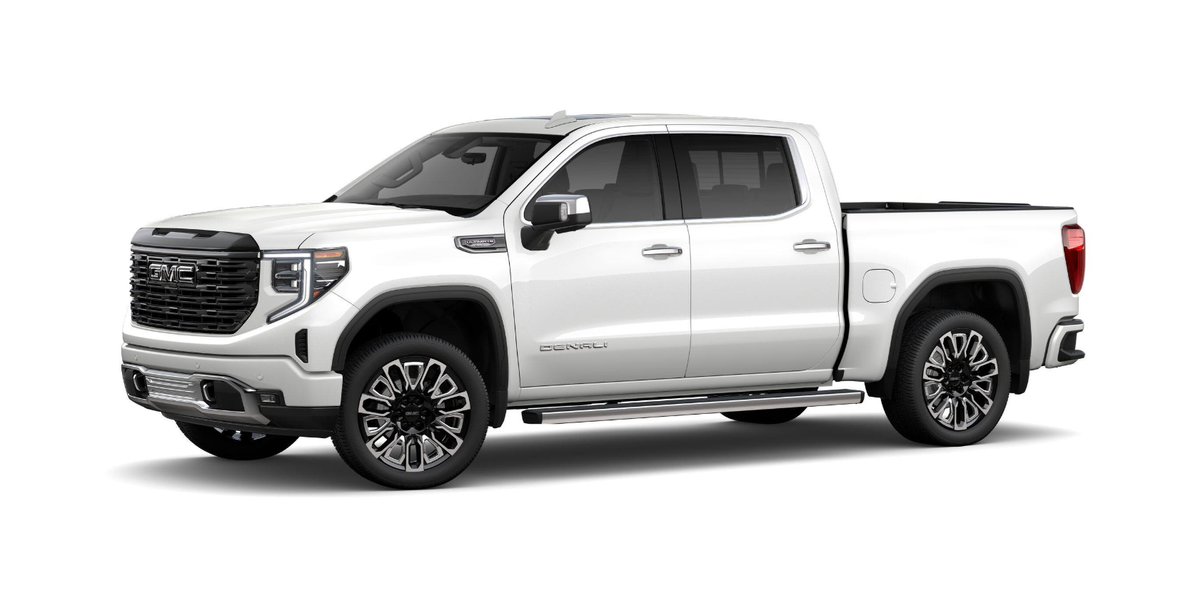 2026 GMC Sierra 1500 Denali Ultimate - A white 2026 GMC Sierra 1500 Denali Ultimate, shown from the front three-quarter angle - City Chevrolet Buick GMC - New car dealership in Toronto, Ontario