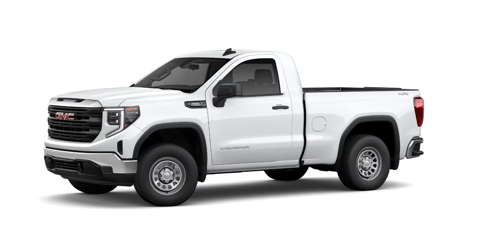 2026 GMC Sierra 1500 Pro - A white 2026 GMC Sierra 1500 Pro with a regular cab, shown from the front three-quarter angle - City Chevrolet Buick GMC - New car dealership in Toronto, Ontario