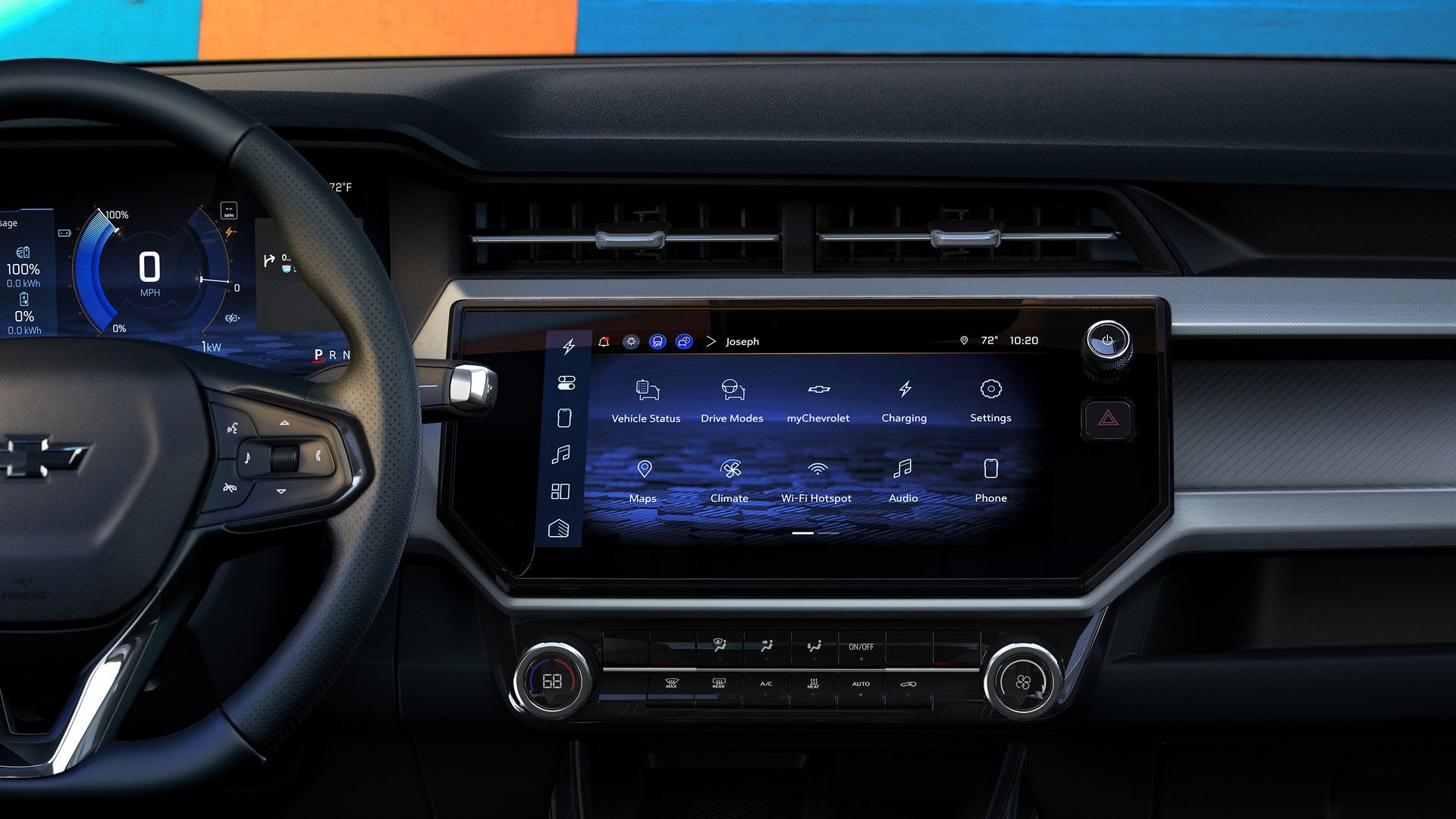2027 Chevrolet Bolt - Interior view of the infotainment screen and driver's cockpit. - Humberview Chevrolet, Buick, GMC - New car dealership in Toronto, Ontario