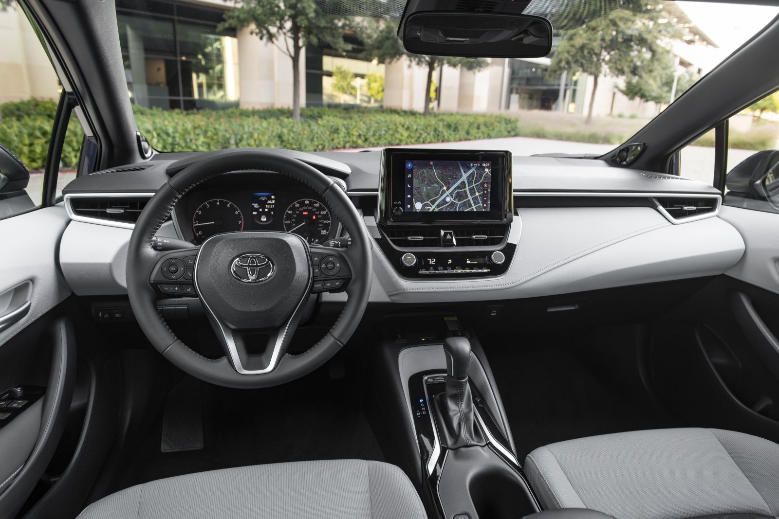 2026 Toyota Corolla Hatchback - Interior view of the 2026 Toyota Corolla Hatchback's dashboard and infotainment system - Oakville Toyota - New car dealership in Oakville, Ontario