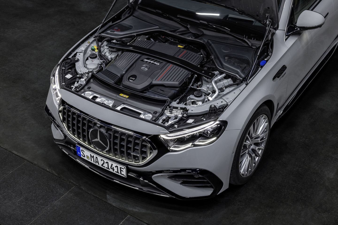 2026 Mercedes-AMG E 53 Wagon - Top-down view of the high-performance engine bay - Mercedes-Benz Brampton - New car dealership in Brampton, Ontario