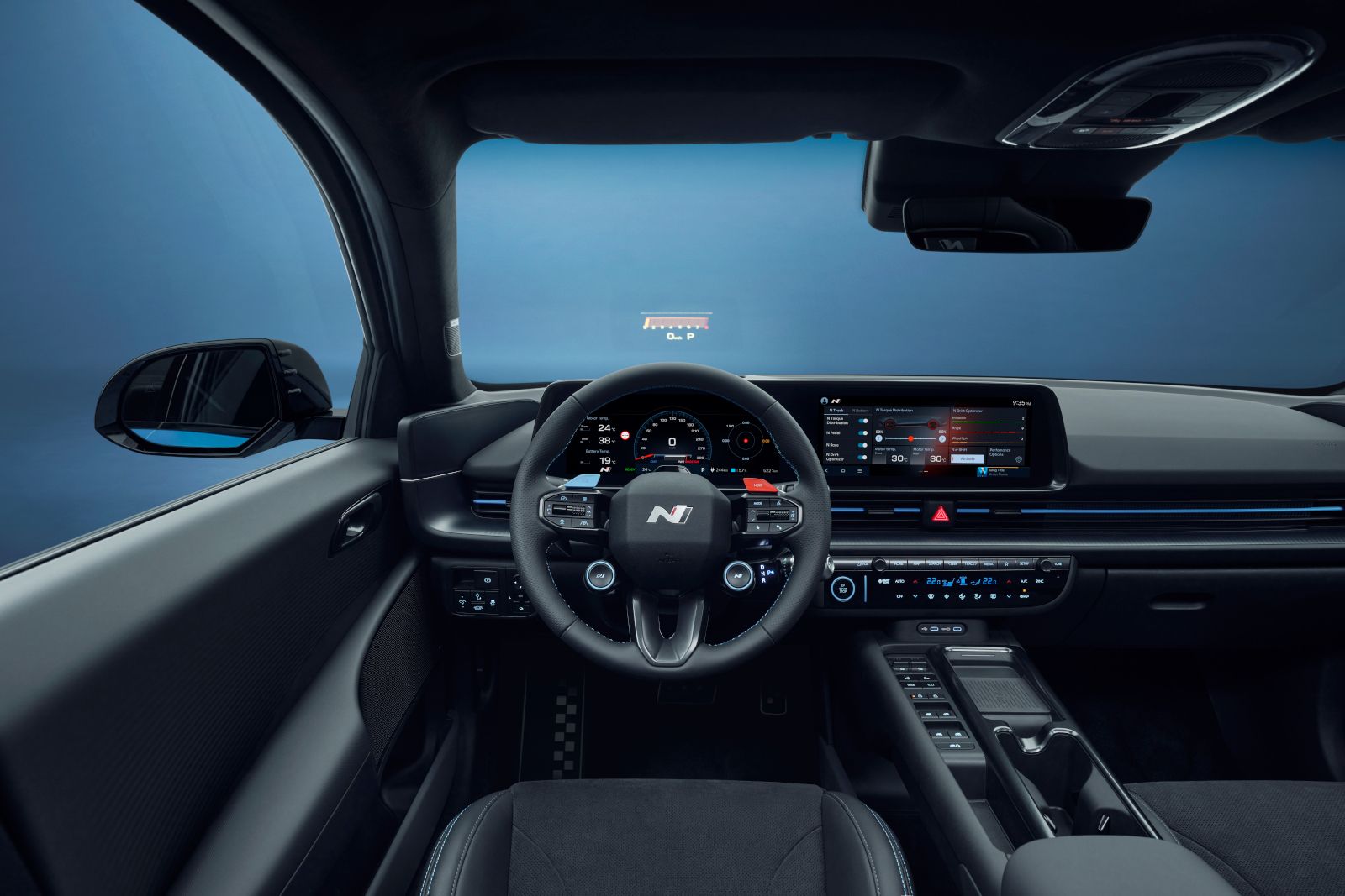 2026 Hyundai IONIQ 6 N - interior view of the 2026 Hyundai IONIQ 6 N cockpit and dashboard - Cooksville Hyundai - New car dealership in Mississauga, Ontario