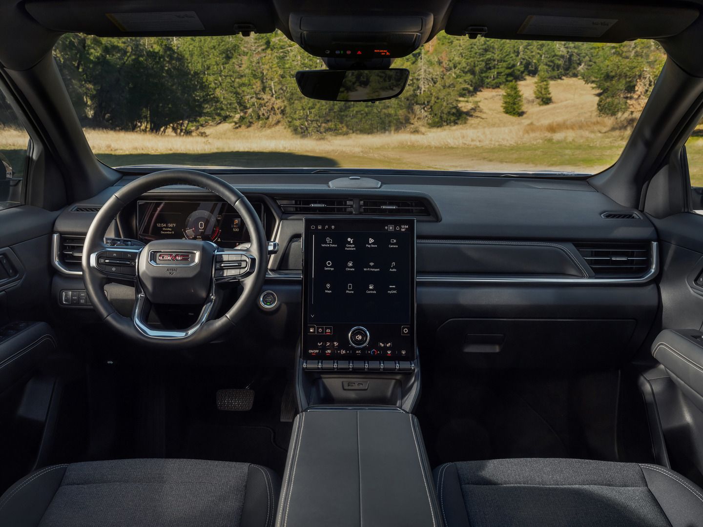 2026 GMC Terrain - interior view of the dashboard, steering wheel, and infotainment screen - Applewood Chevrolet, Buick, GMC - New car dealership in Mississauga, Ontario