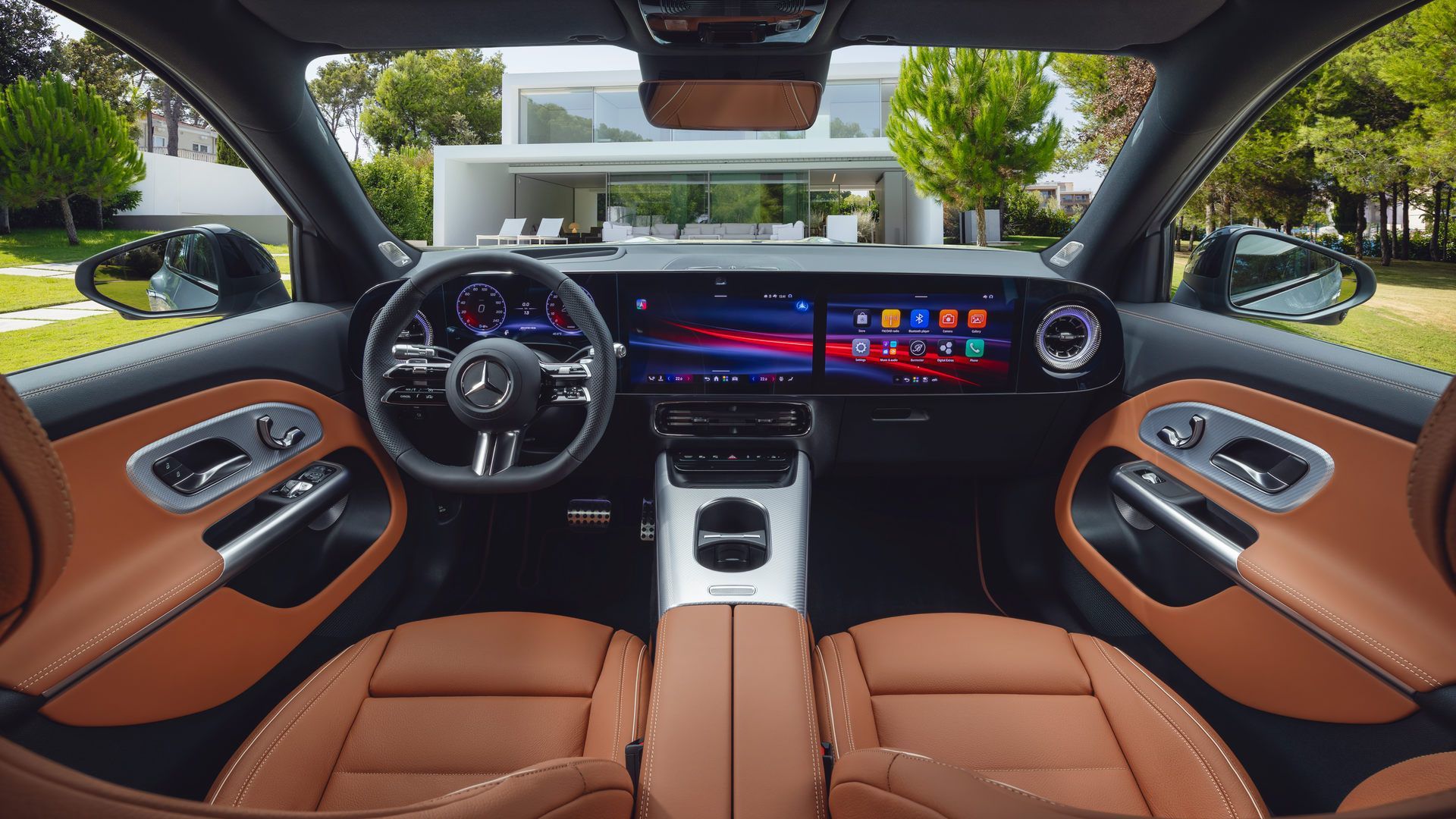 2026 Mercedes-Benz EQB - interior view of the dashboard and infotainment screens of the 2026 Mercedes-Benz EQB - Mercedes-Benz Brampton - New car dealership in Brampton, Ontario