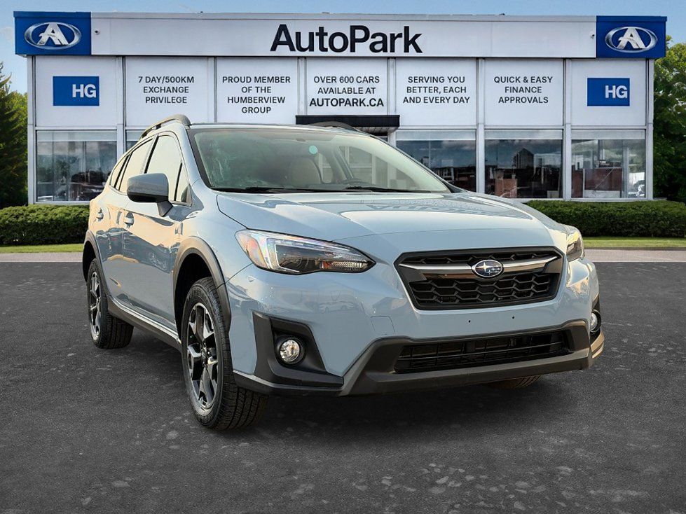 2019 Subaru Crosstrek - front three-quarter view of a light blue 2019 Subaru Crosstrek parked at the dealership - AutoPark Brampton - Used car dealership in Brampton, Ontario