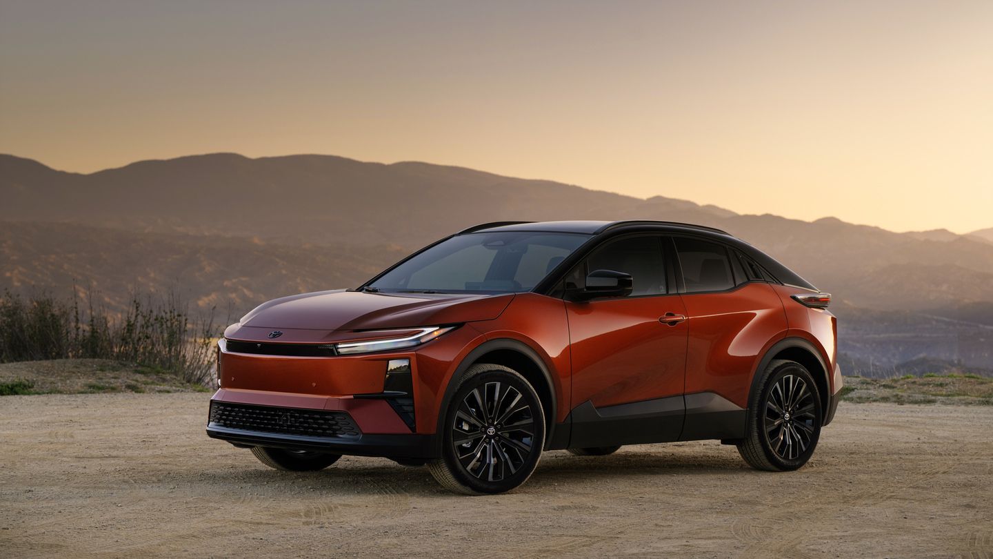 2026 Toyota C-HR - A Tandoori orange Toyota C-HR parked on a dirt path during sunset - Humberview Group - Toyota new car dealerships in Ontario