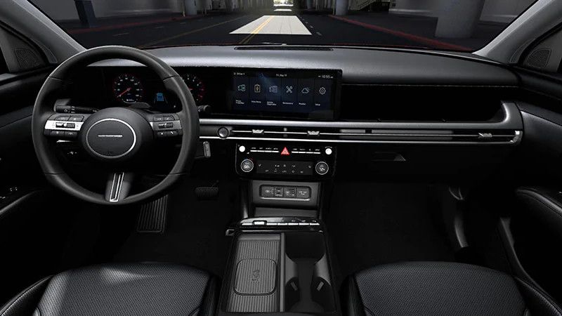 2026 Hyundai Tucson - interior view of the 2026 Hyundai Tucson dashboard, steering wheel, and infotainment screens - Cooksville Hyundai - Hyundai new car dealership in Mississauga, Ontario