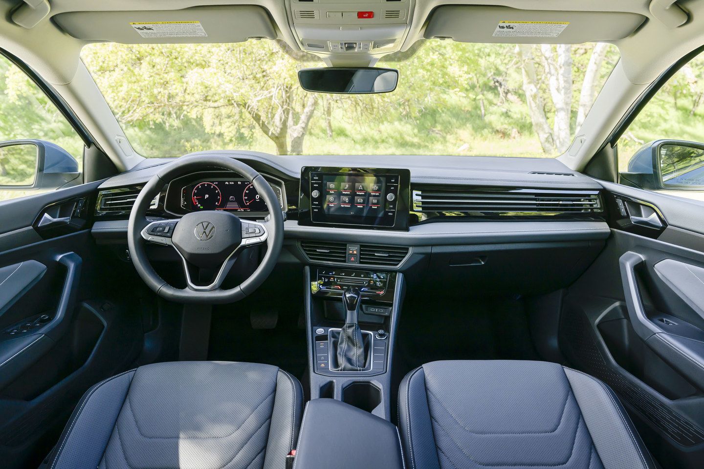 2027 Volkswagen Jetta - interior view of the 2027 Volkswagen Jetta cockpit, dashboard, and infotainment screen - Volkswagen MidTown Toronto - Volkswagen new car dealership in Toronto, Ontario