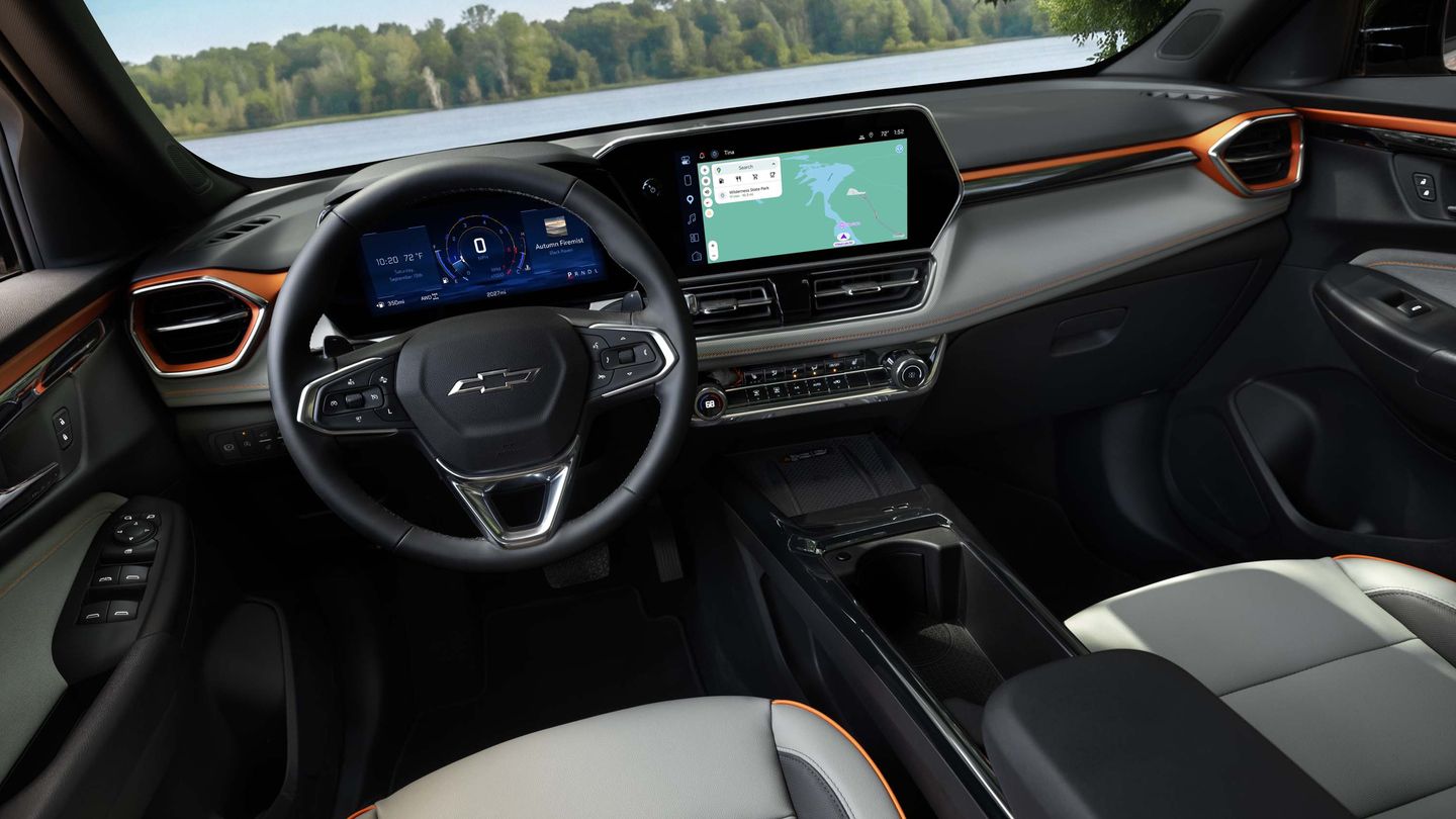 2027 Chevrolet Trailblazer - interior view of the 2027 Chevrolet Trailblazer's dashboard, digital gauge cluster, and touchscreen display - City Chevrolet Buick GMC - Chevrolet new car dealership in Toronto, Ontario