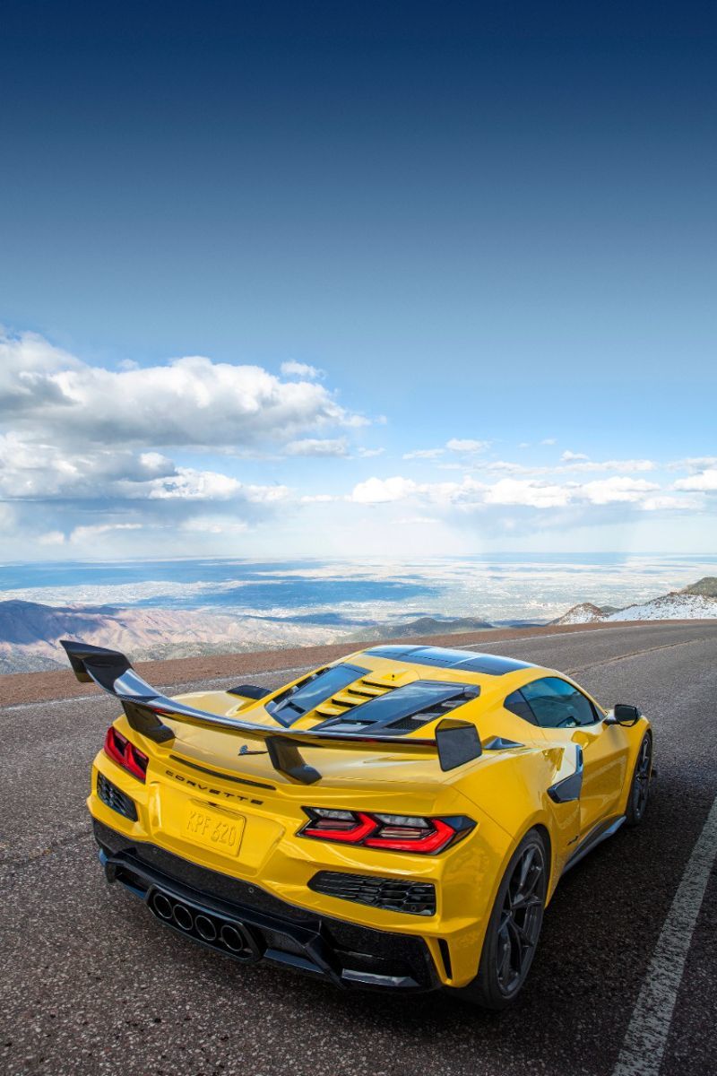 Corvette ZR1 rear. Corvette taillights. Sport rear diffuser. ZR1 rear wing. Aerodynamic rear design. Corvette exhaust outlet. ZR1 rear spoiler. Muscular Corvette rear. Aggressive ZR1 rear. LED taillights Corvette. ZR1 light signature. Corvette quad exhaust. Sporty rear design. Sleek Corvette rear. Corvette 2025 rear view.