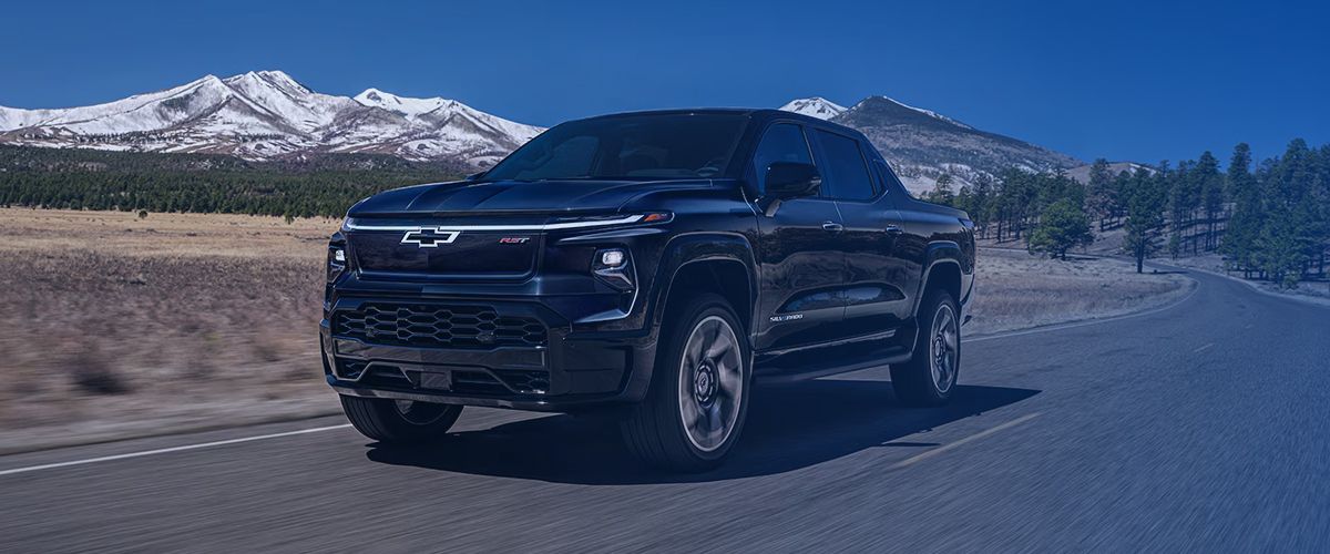 Image showcasing the black exterior of the 2026 Chevrolet Silverado EV Trail Boss.