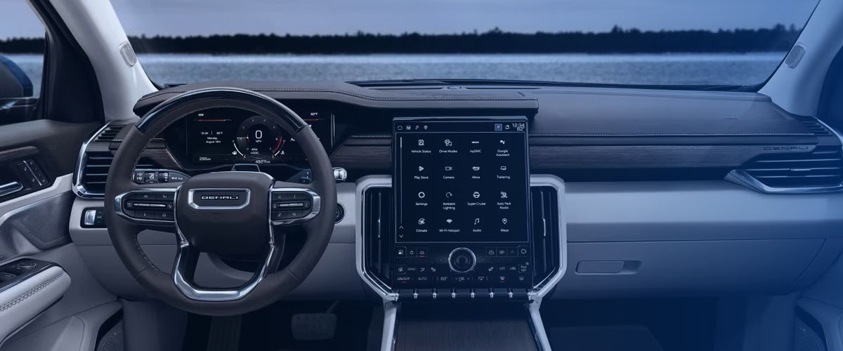 Image showcasing the interior technology of the 2026 Acadia Denali.