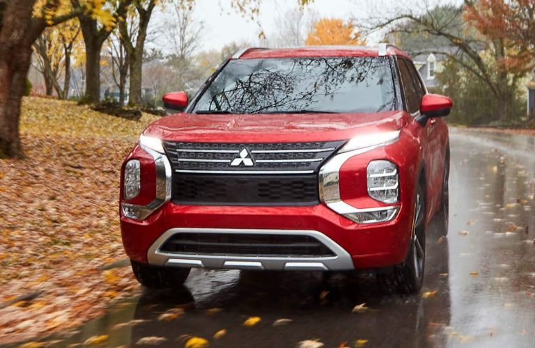 Front view - Red Mitsubishi Outlander SUV