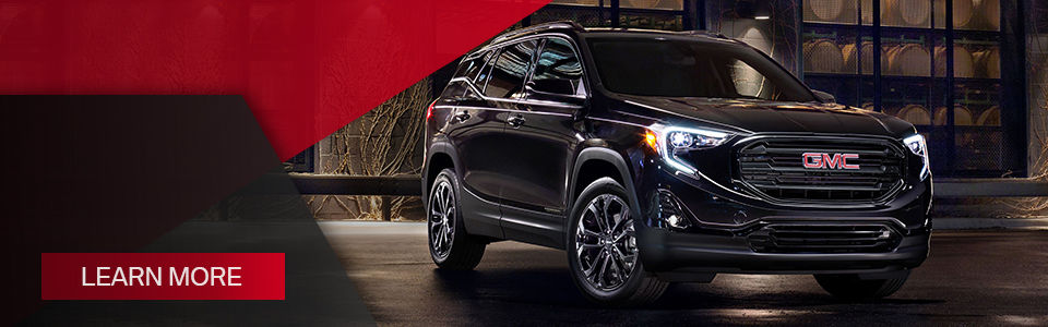 Image showing a 2021 GMC Terrain with a 'Learn More' call-to-action button.GMC Terrain 2021. High-performance compact SUV. Sept-Îles Chevrolet Buick GMC. Unique design SUV. GMC loading space. GMC dealer Quebec. Turbo 4-cylinder engine. Luxury GMC Terrain. Safe driving Terrain. Practical GMC Terrain.
