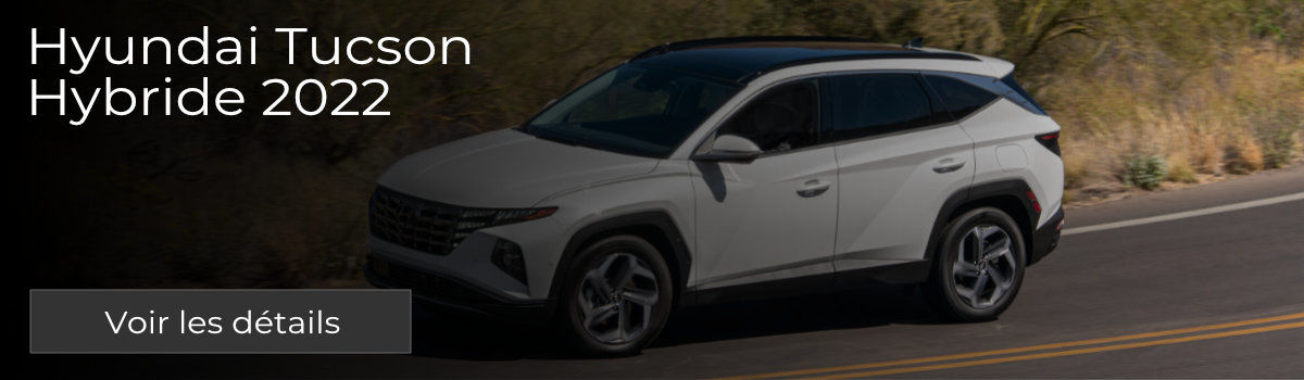 vue latérale d'une Hyundai Tucson Hybride 2022
