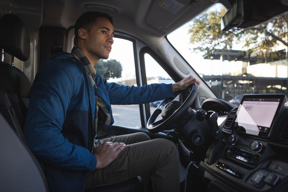 Side view of the interior of a 2025 RAM ProMaster 2500