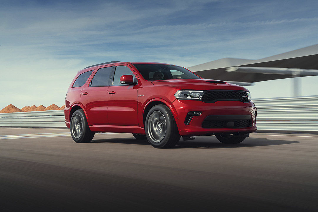 frontal side view of a Dodge Durango 2021