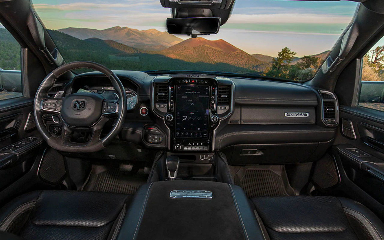 view of the steering wheel and dashboard of the 2022 RAM 1500 TRX