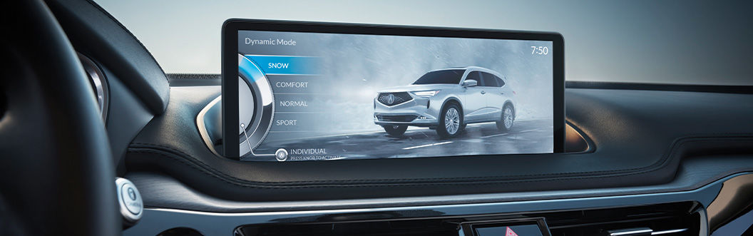The 2022 Acura MDX infotainment with snow mode