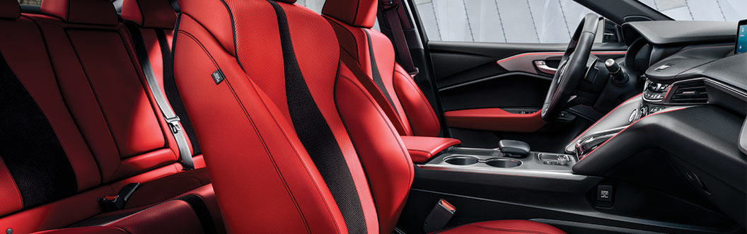 The 2021 Acura TLX interior with red seats