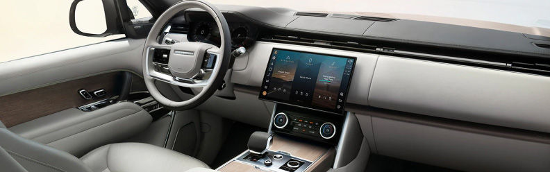 interior of 2023 Land Rover Range Rover and infotainment